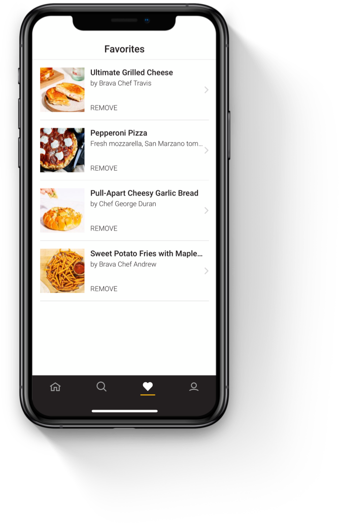 Mobile app UI, favorites